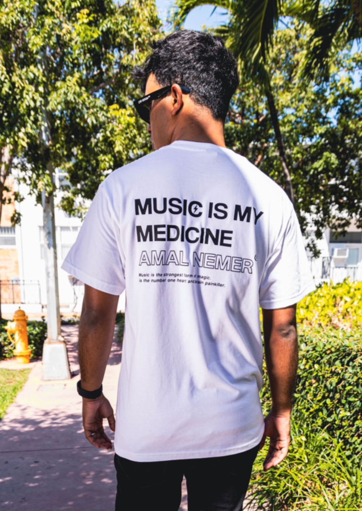 MUSIC IS MY MEDICINE T-SHIRT (WHITE)